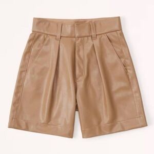 Tan vegan leather shorts